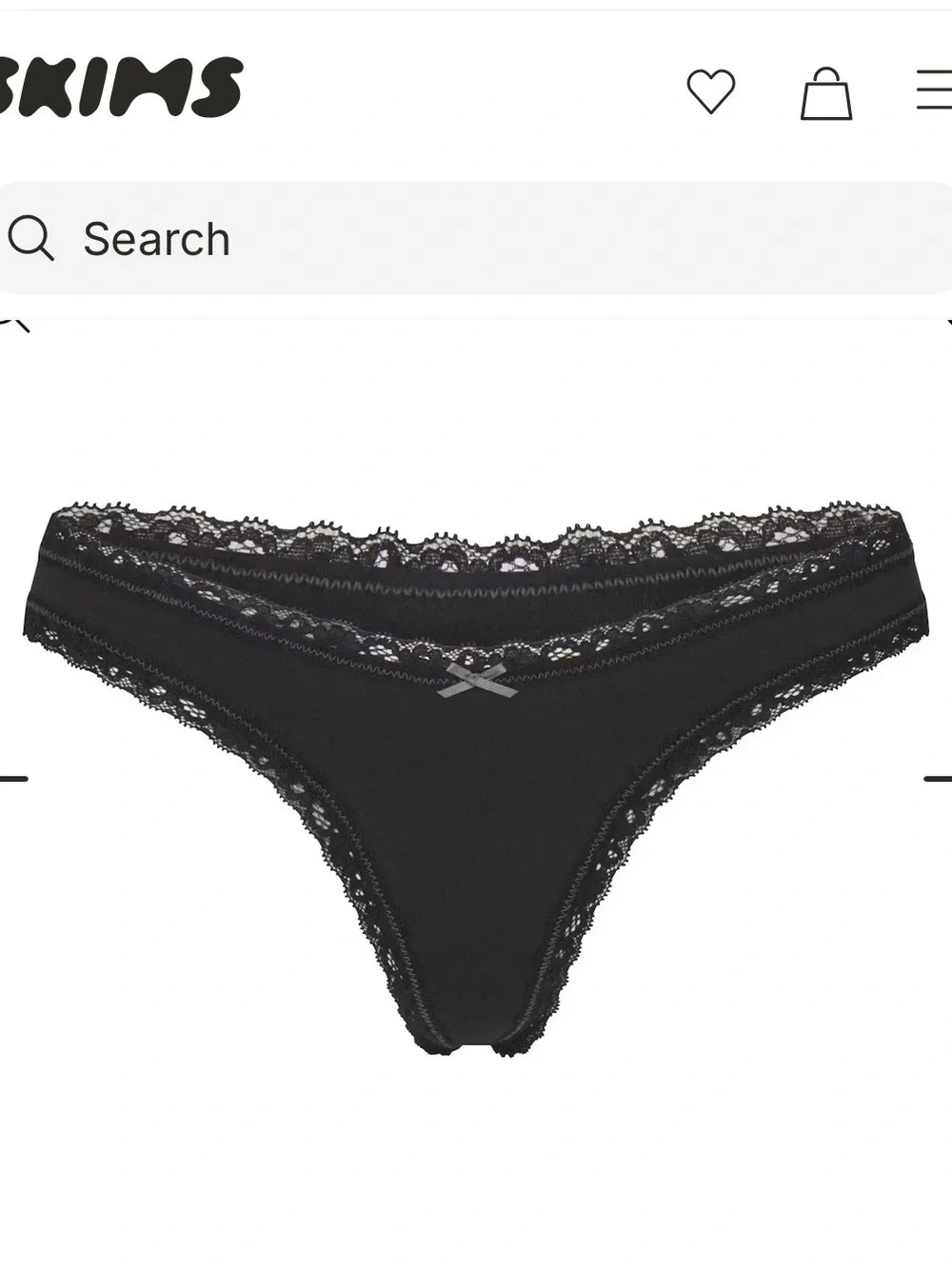 Skims Black Lace Thong